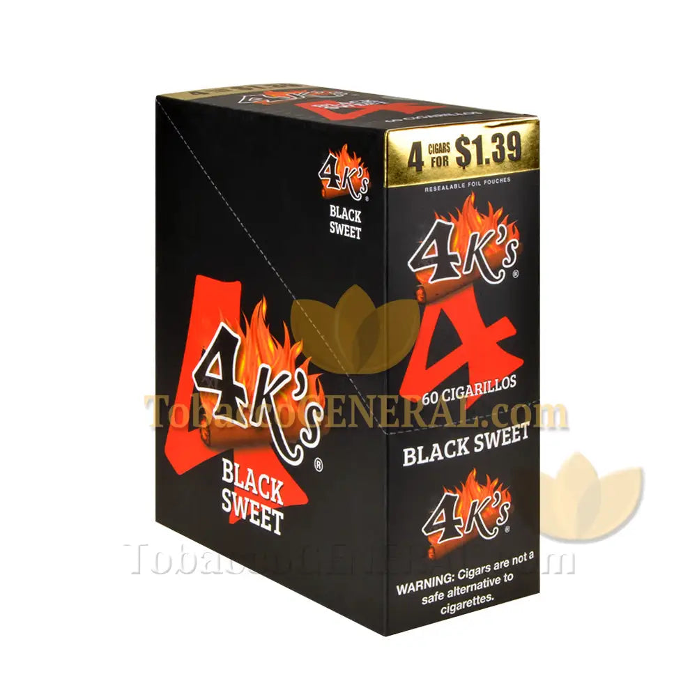 4 Kings Cigarillos 15 Packs of 4 Pre-Priced 1.39 Black Sweet