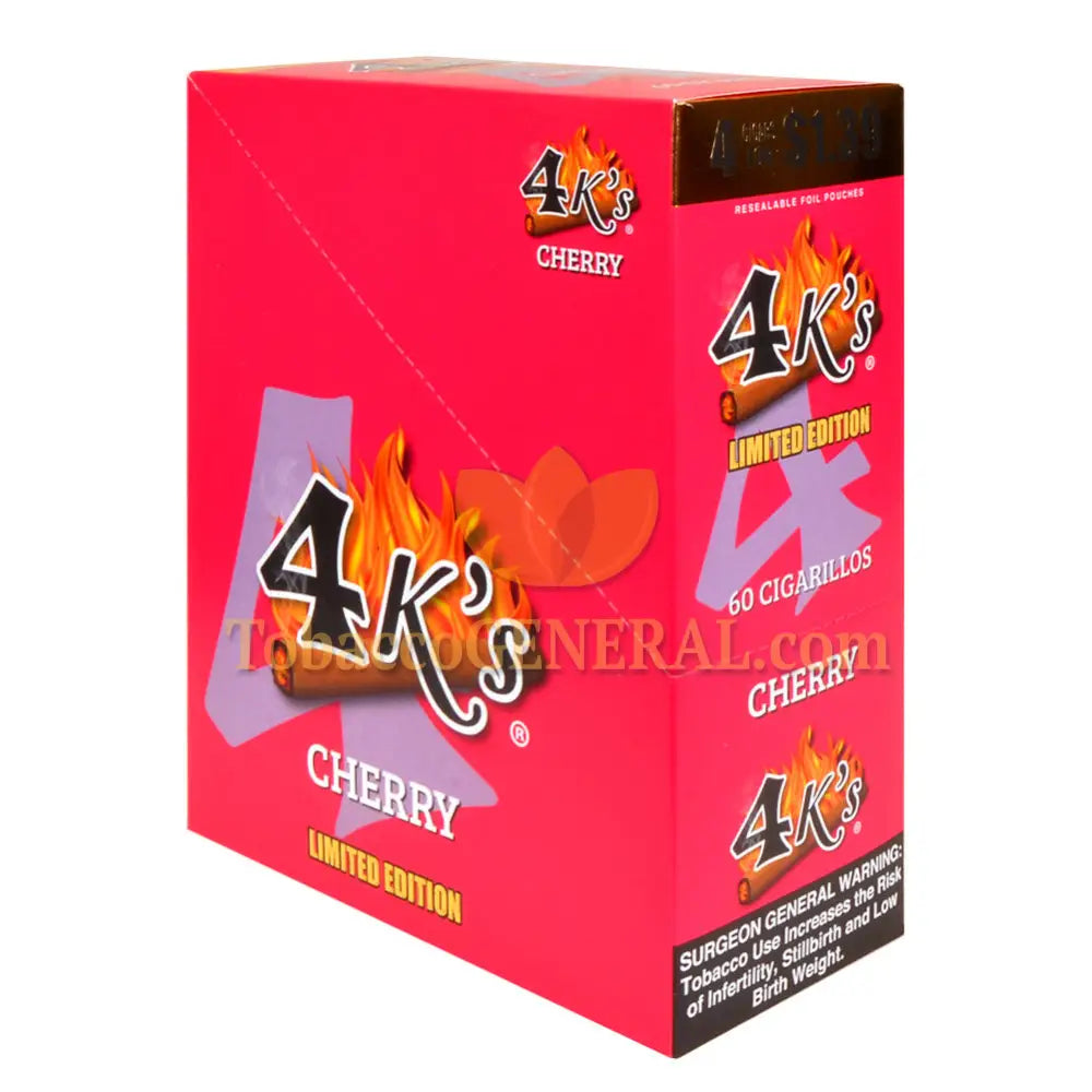 4 Kings Cigarillos 15 Packs of 4 Pre-Priced 1.39 Cherry
