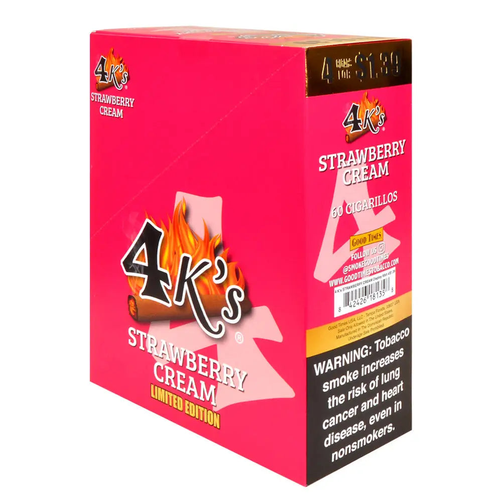 4 Kings Cigarillos 15 Packs of 4 Pre-Priced 1.39 Strawberry Cream