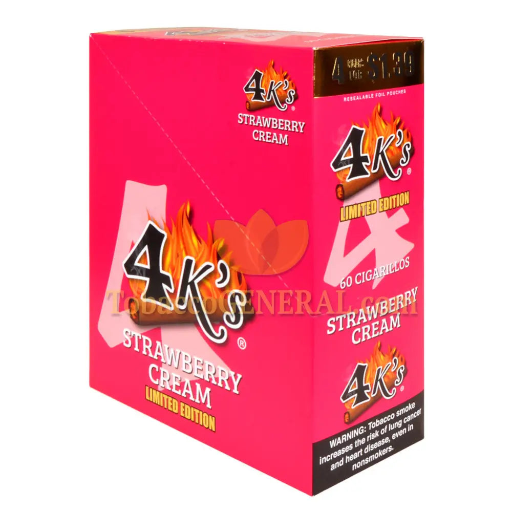 4 Kings Cigarillos 15 Packs of 4 Pre-Priced 1.39 Strawberry Cream