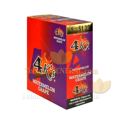 4 Kings Cigarillos 15 Packs of 4 Pre-Priced 1.39 Watermelon Grape