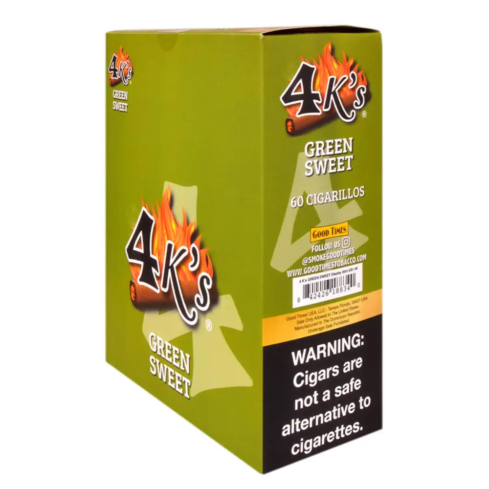 4 Kings Cigarillos 15 Packs of 4 Pre-Priced 1.49 Green Sweet