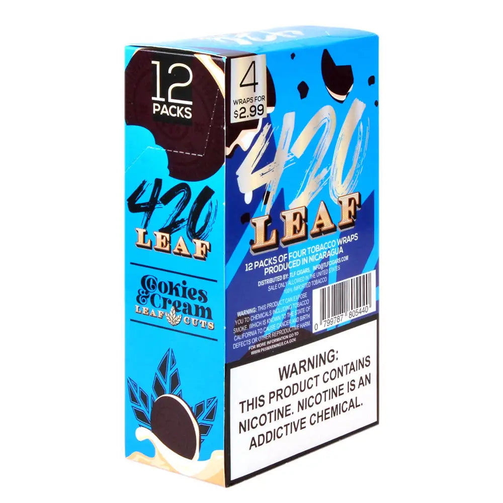 420 Leaf Wraps Cookies & Cream 12x4 Pre-Priced $2.99