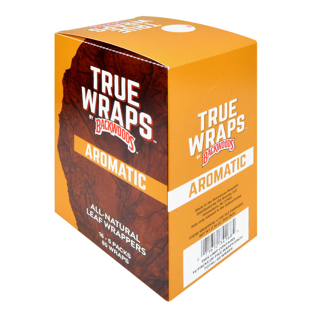 Backwoods True Wraps All-Natural Leaf Wrappers 16 Packs of 5 Aromatic