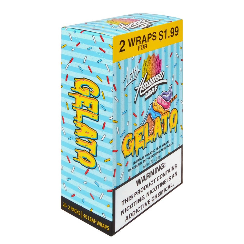 Havana Leaf Little Tobacco Wraps Gelato $1.99 Pre-Priced 20 Packs of 2