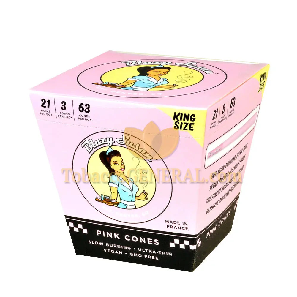 Blazy Susan Pink Cones King Size 21 Packs of 3