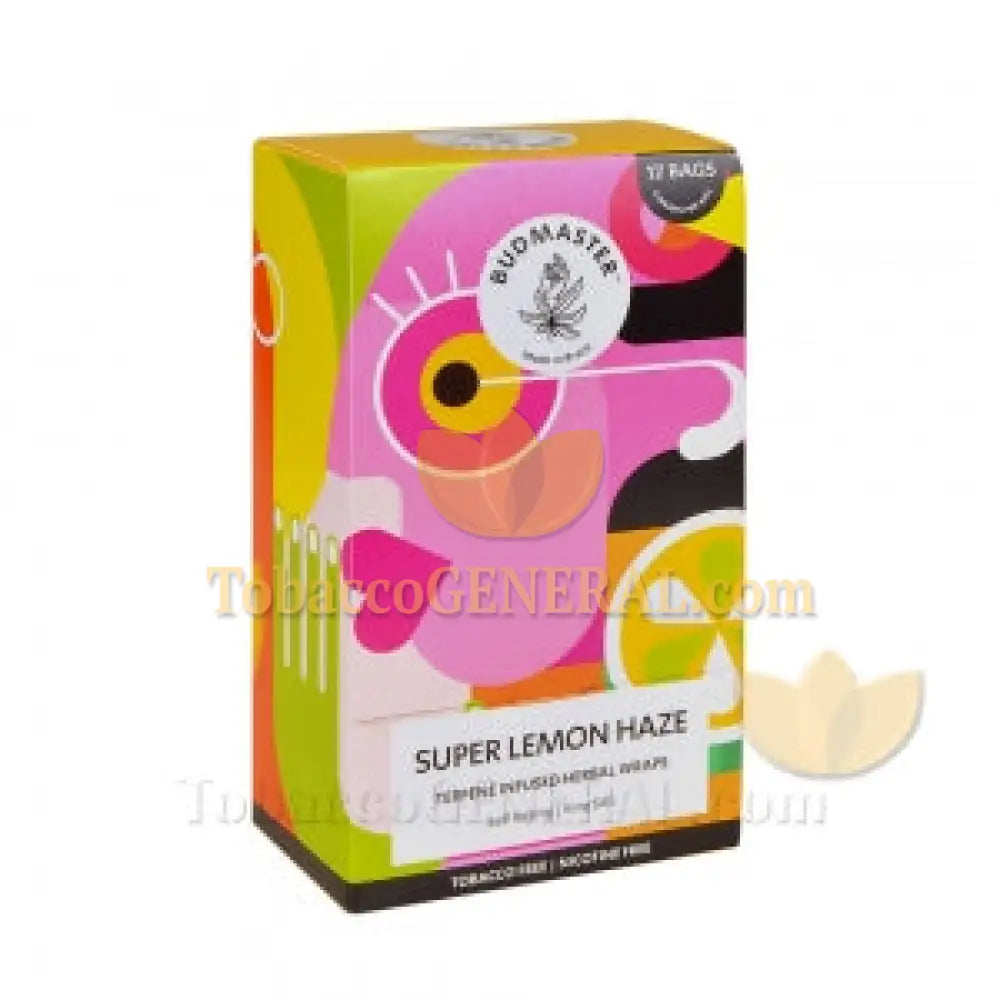 Budmaster Terpene Infused Herbal Wraps Super Lemon Haze 12 Bags of 5