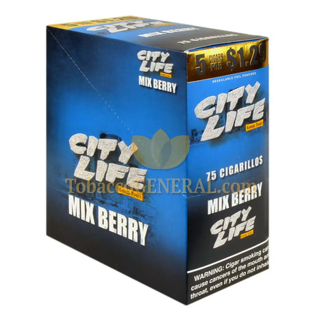 City Life Cigarillos 1.29 Pre-Priced 15 Packs of 5 Mix Berry