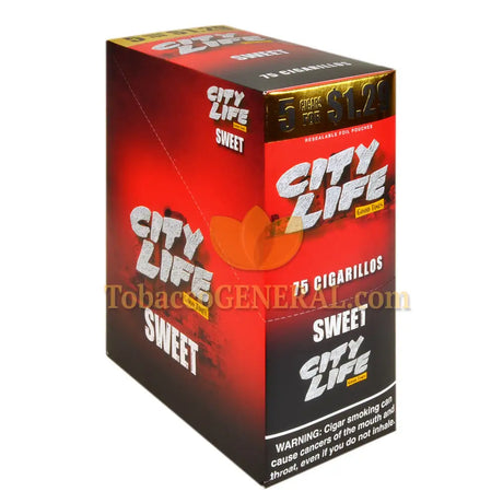City Life Cigarillos 1.29 Pre-Priced 15 Packs of 5 Sweet