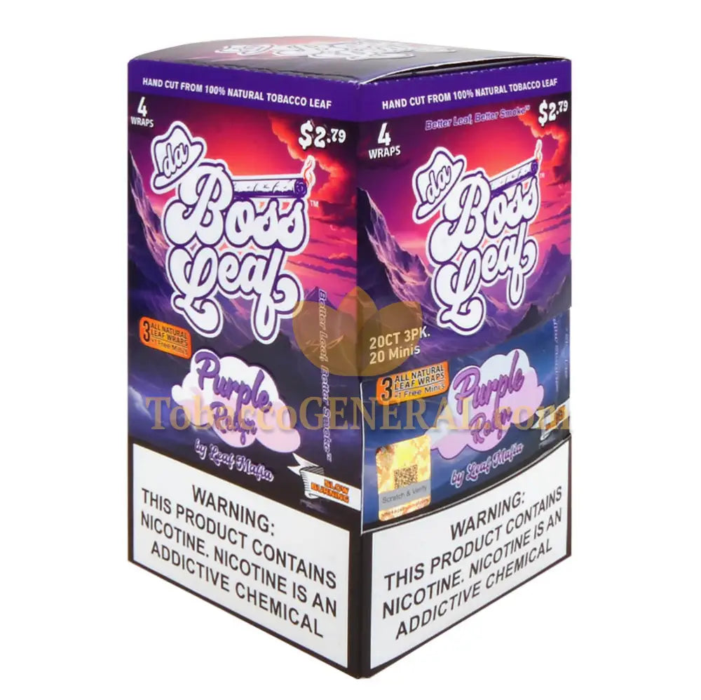 Da Boss Purple Reign Leaf Wraps 20 packs of 4 $2.79 pre-price