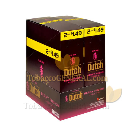Dutch Masters Foil Berry Fusion (Burst) 1.49 Pre-Priced Cigarillos 30 Packs of 2