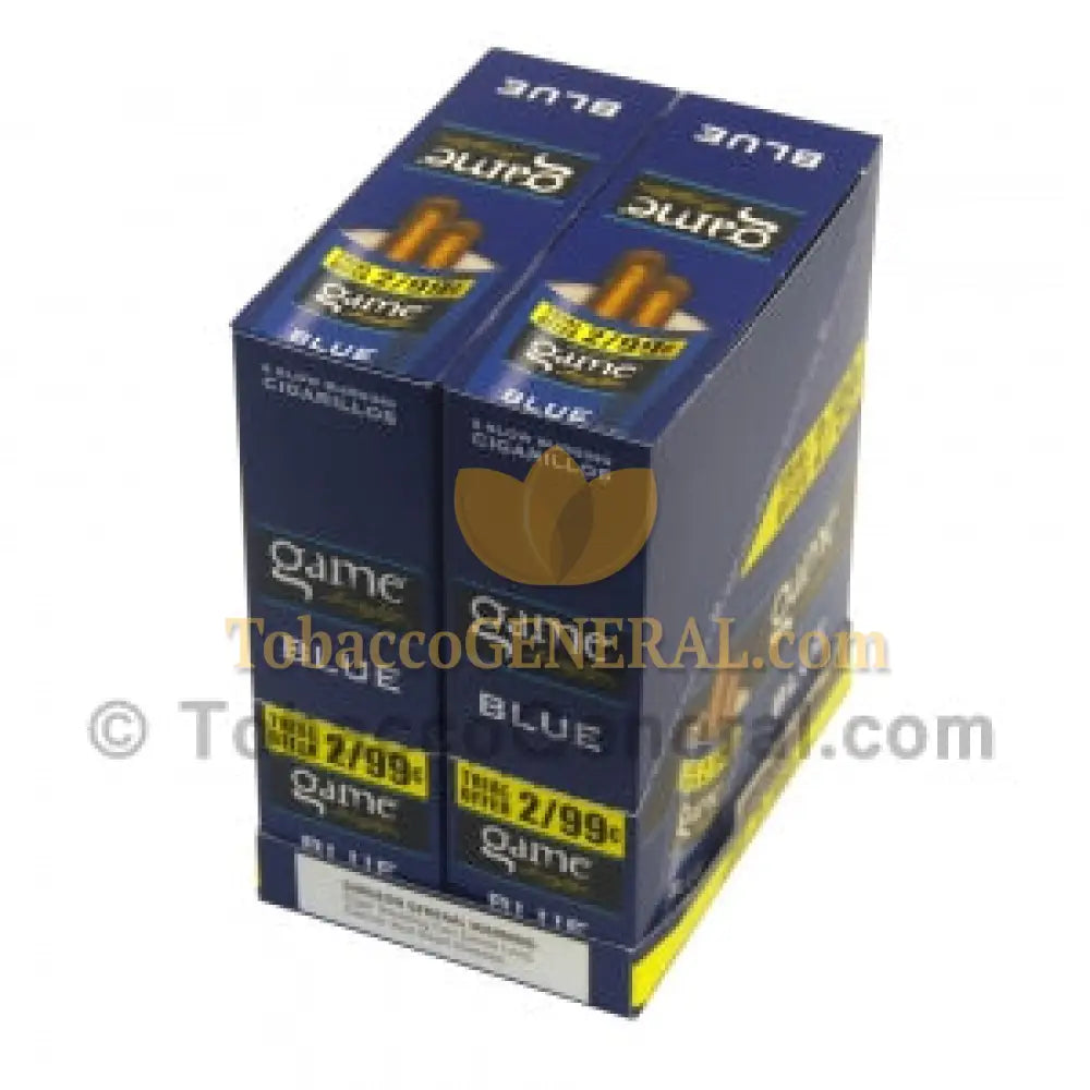 Game Cigarillos Foil 2 for 99 Cents 30 Packs of 2 Cigars Blue