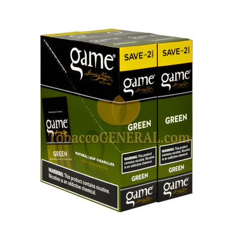 Game Cigarillos Foil 30 Packs of 2 Cigars Green