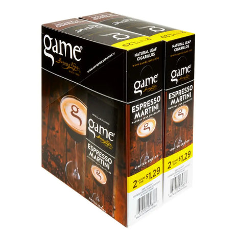 Game Cigarillos Foil Espresso Martini 2 for 1.29 Pre-Priced 30 Packs of 2