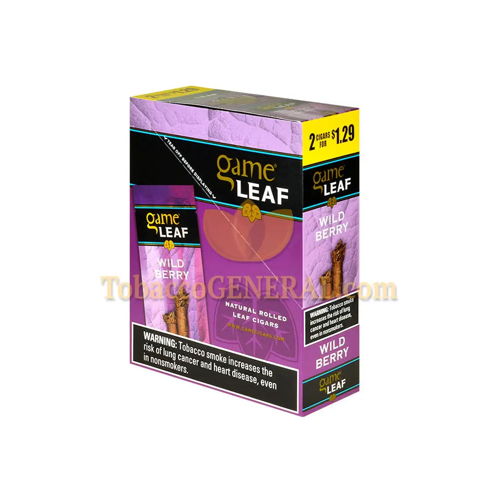 Game Leaf Cigarillos 1.29 Pre-Priced 15 Packs of 2 Wild Berry