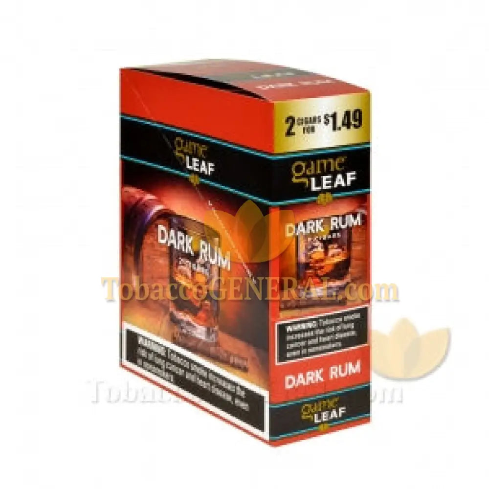 Game Leaf Cigarillos 1.49 Pre-Priced 15 Packs of 2 Dark Rum