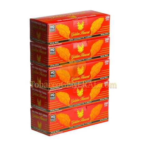 Golden Harvest Filter Tubes King Size Full Flavor 5 Cartons of 200 1