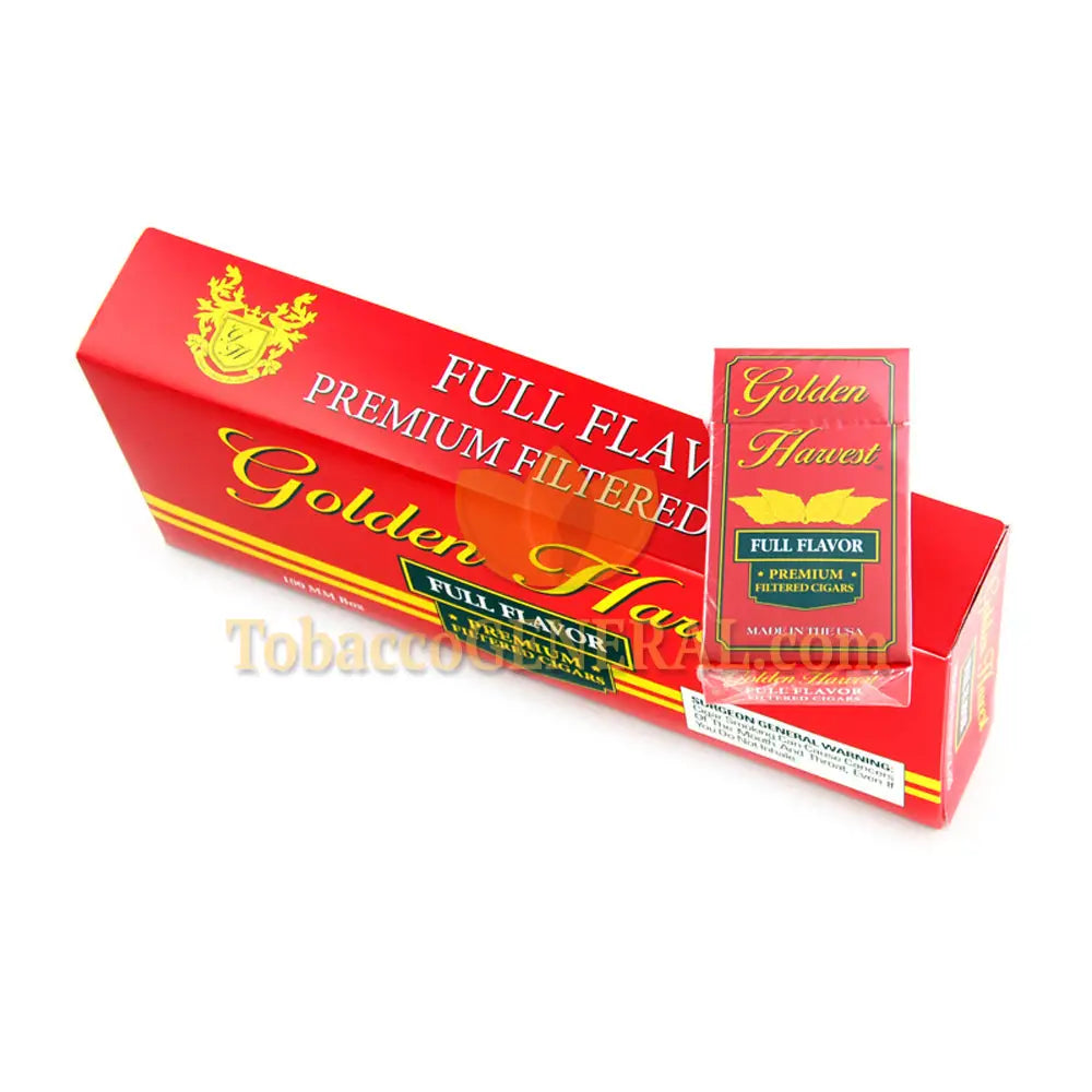 Golden Harvest Filtered Cigars Full Flavor 10 Packs of 20 1