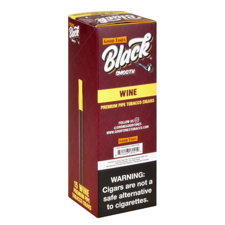 Good Times Black Smooth Cigarillos Wine Pack of 15