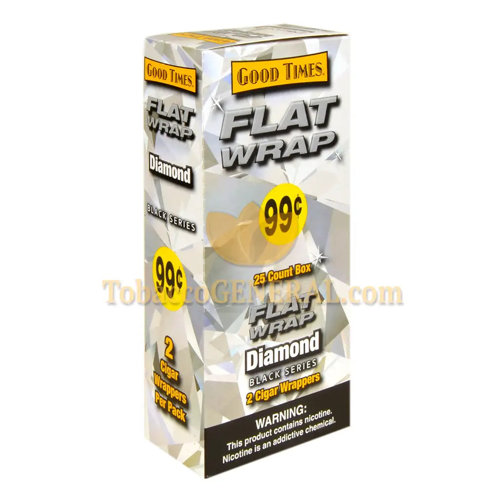 Good Times Flat Wraps Diamond 25 Packs of 2 Pre-Priced