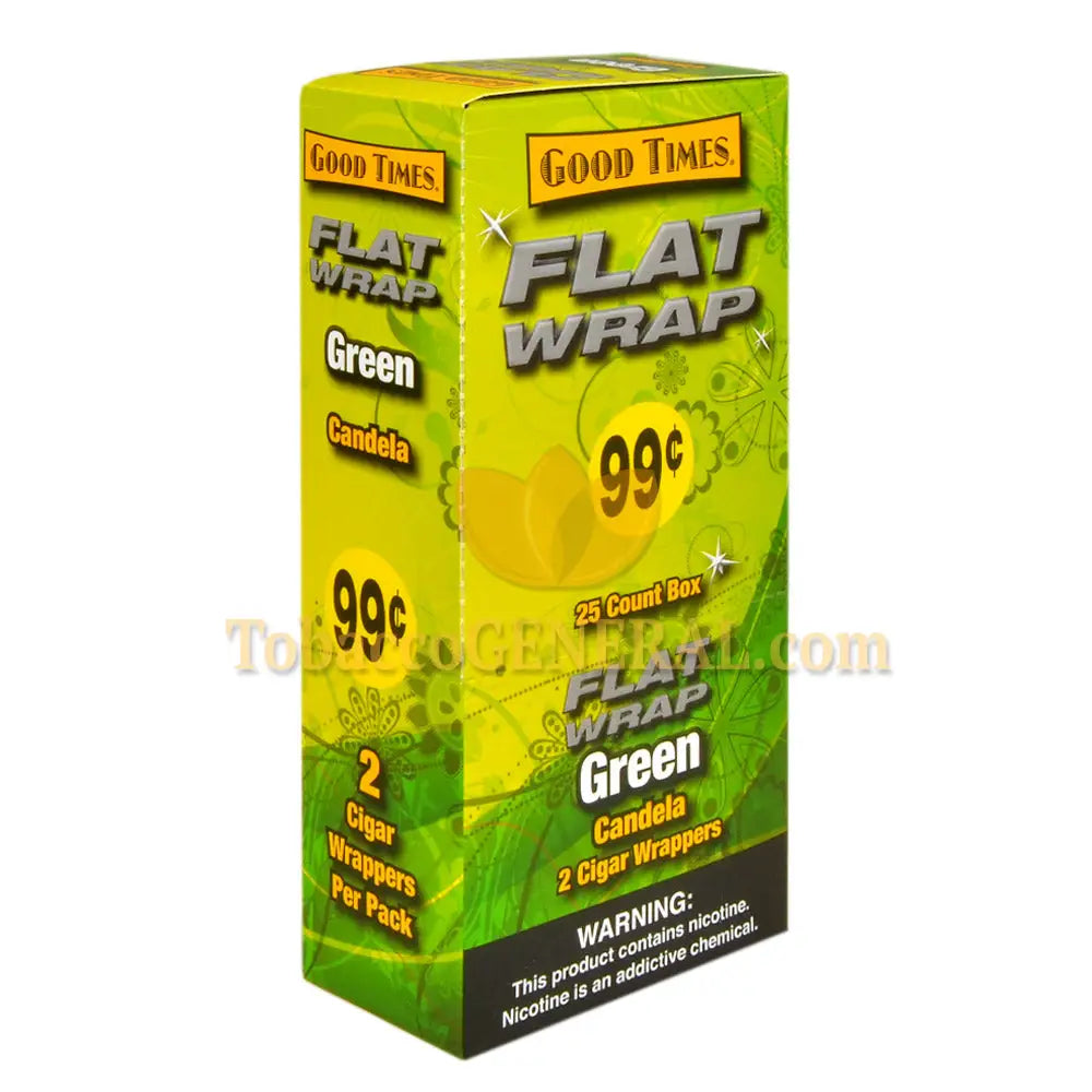 Good Times Flat Wraps Green 25 Packs of 2 Pre-Priced