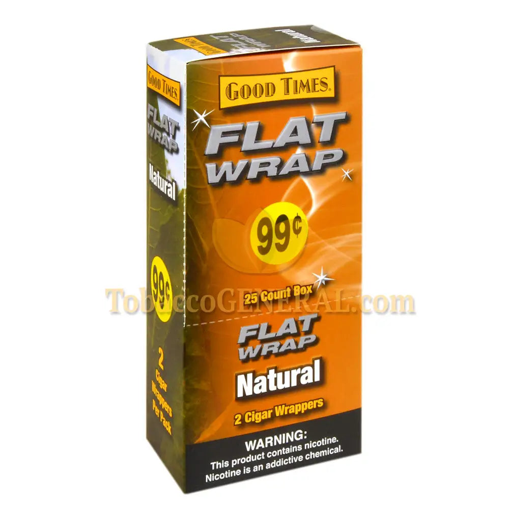 Good Times Flat Wraps Natural 25 Packs of 2 Pre-Priced
