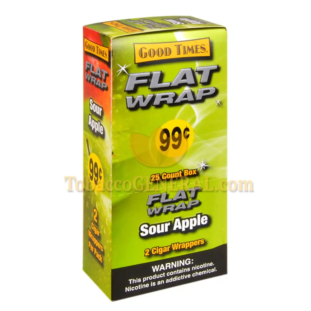 Good Times Flat Wraps Sour Apple 25 Packs of 2 Pre-Priced