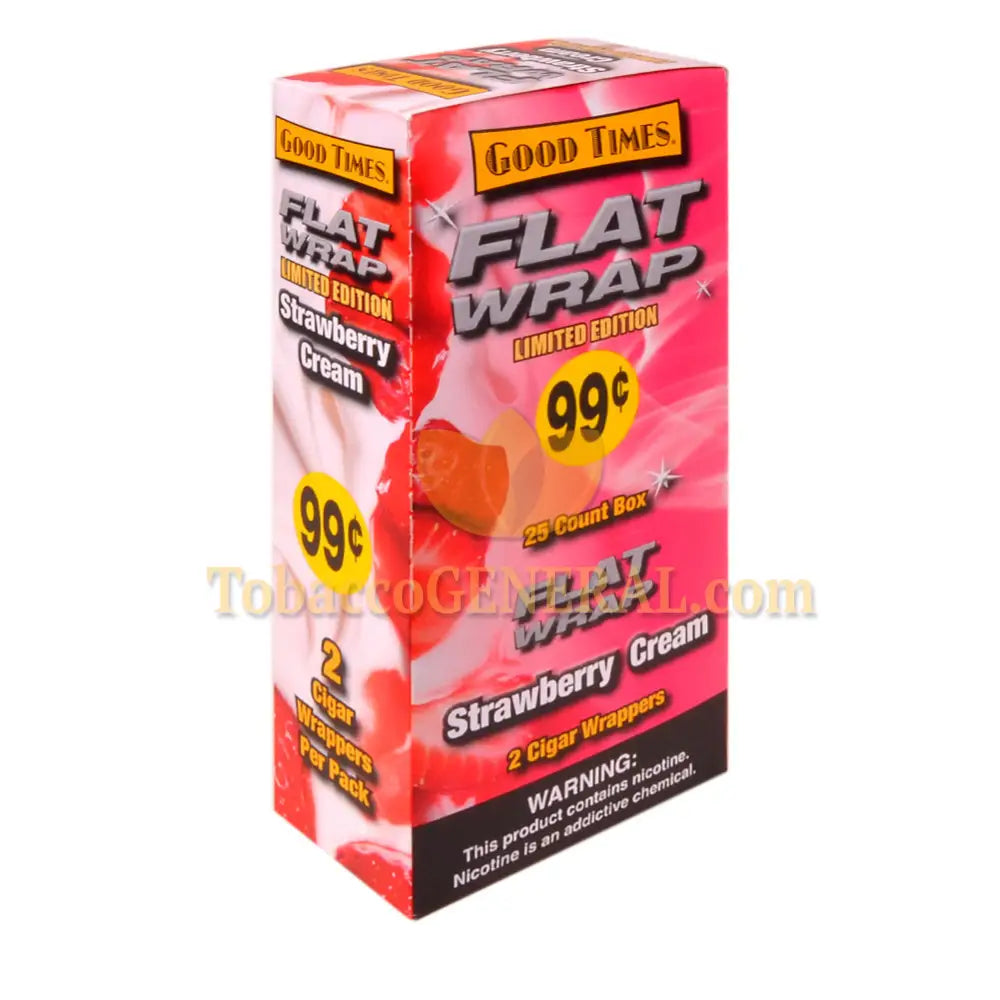 Good Times Flat Wraps Strawberry Cream 25 Packs of 2 Pre-Priced