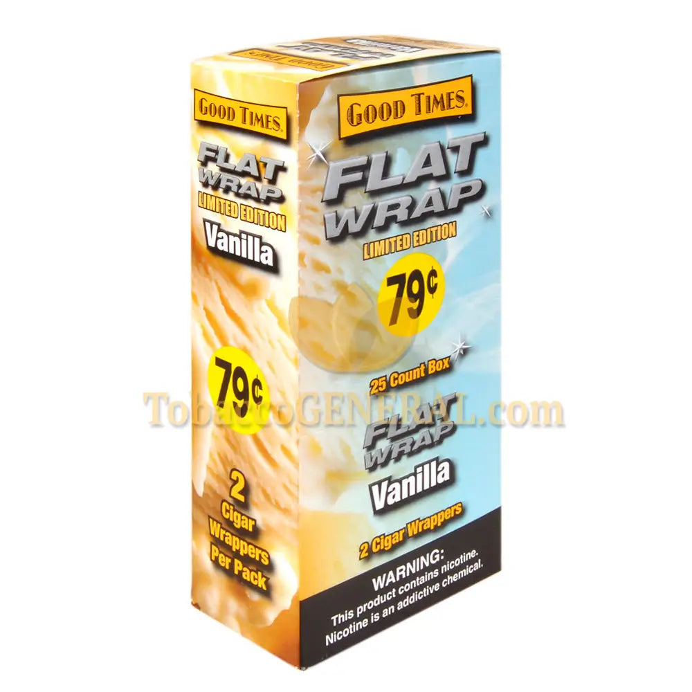 Good Times Flat Wraps Vanilla 25 Packs of 2 Pre-Priced 79c