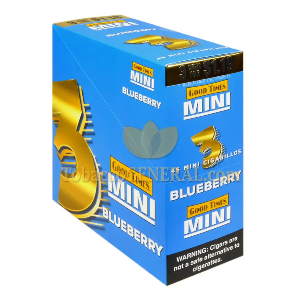 Good Times Mini Cigarillos 15 Packs of 3 Pre-Priced $1.19 Blueberry