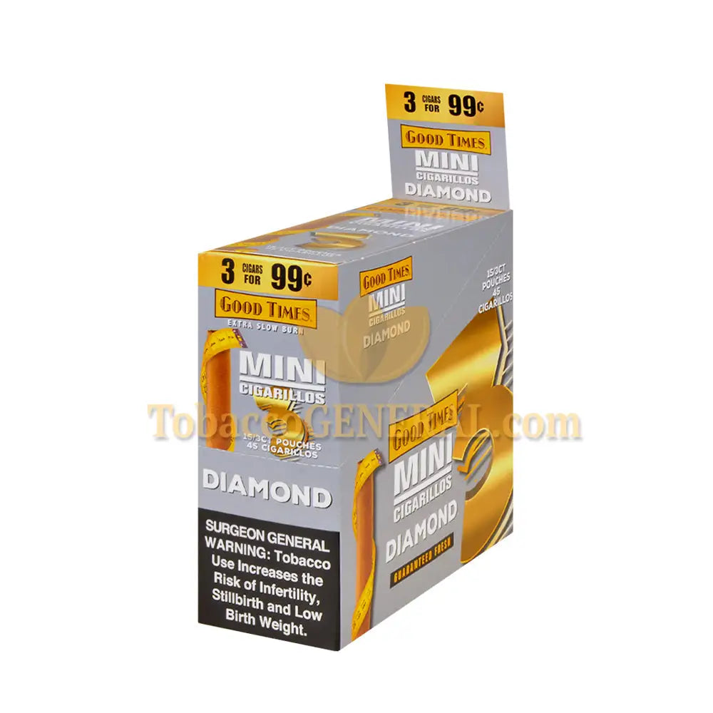 Good Times Mini Cigarillos Diamond Pre Priced 15 Packs of 3