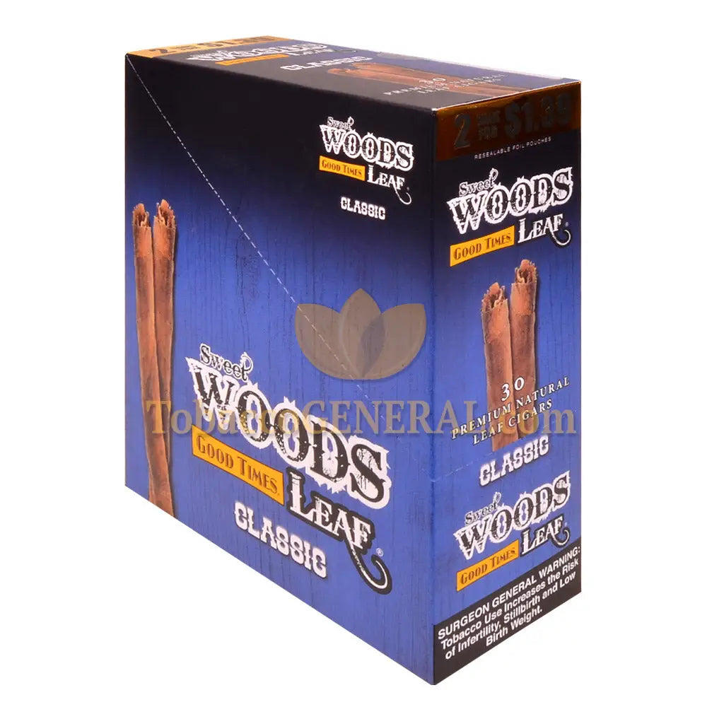 Good Times Sweet Woods Leaf Cigars 1.39 Pre-Priced 15 Packs of 2 Classic