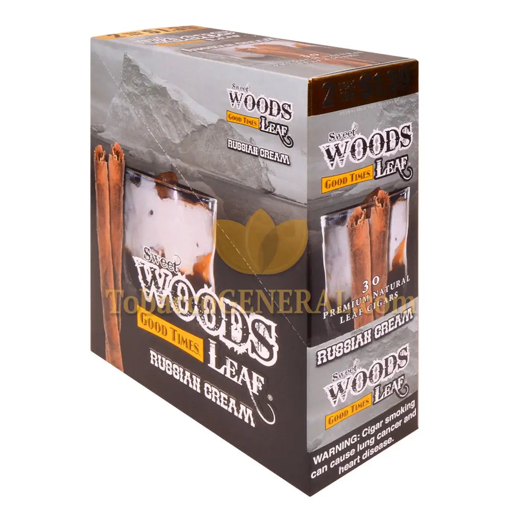 Good Times Sweet Woods Leaf Cigars 1.39 Pre-Priced 15 Packs of 2 Russian Cream