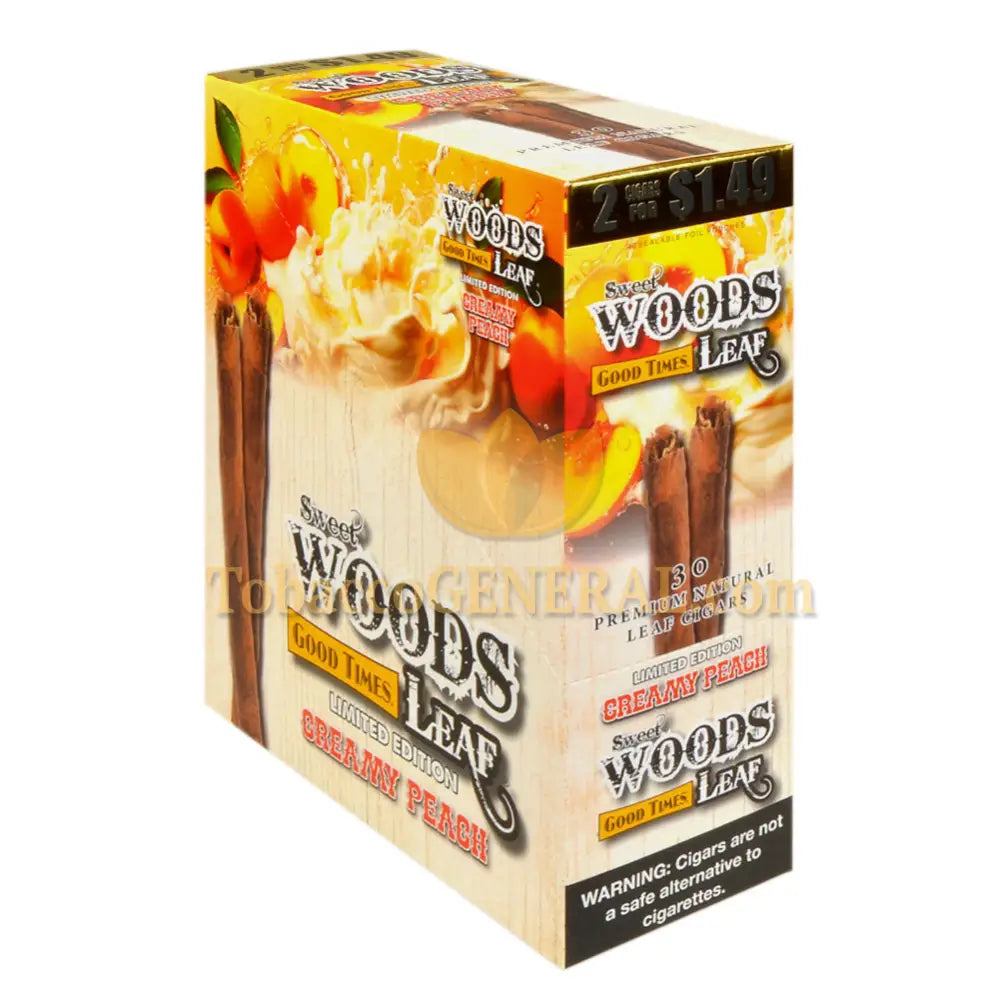 Good Times Sweet Woods Leaf Cigars Creamy Peach 1.49 Pre-Priced 15 Packs of 2