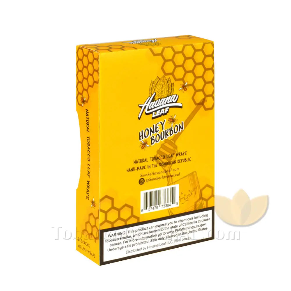 Havana Leaf Tobacco Wraps Honey Bourbon 8 packs of 5