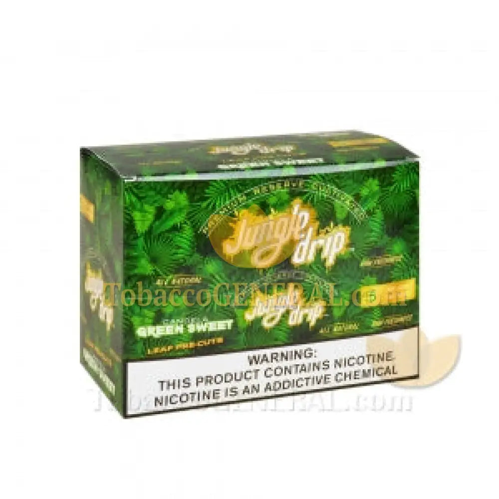 Jungle Drip Green Sweet Pre-Cut Leaf Wraps 10 Pouches of 5