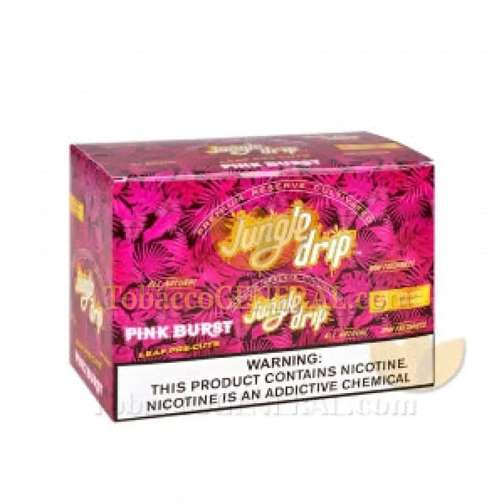 Jungle Drip Pink Burst Pre-Cut Leaf Wraps 10 Pouches of 5