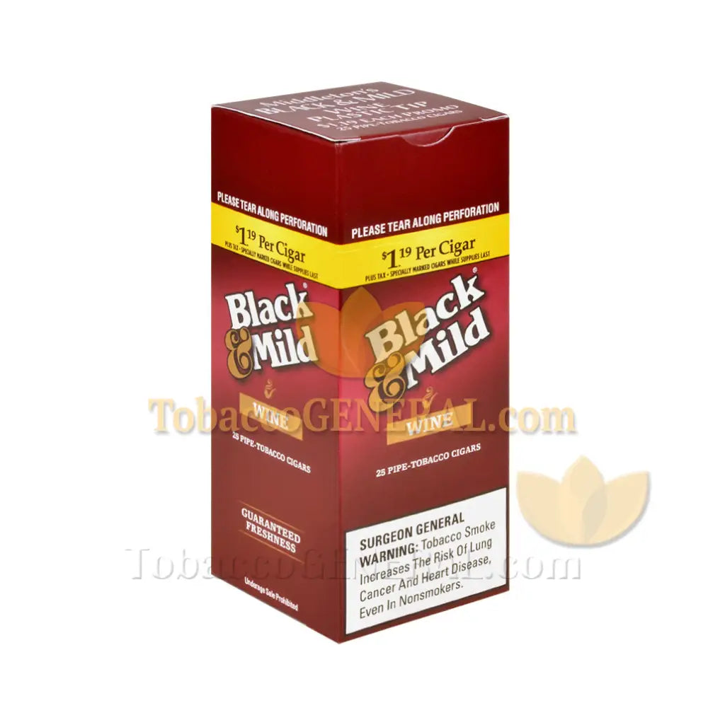 Middleton’s Black & Mild Wine 1.19 Pre-Priced Cigars Box of 25