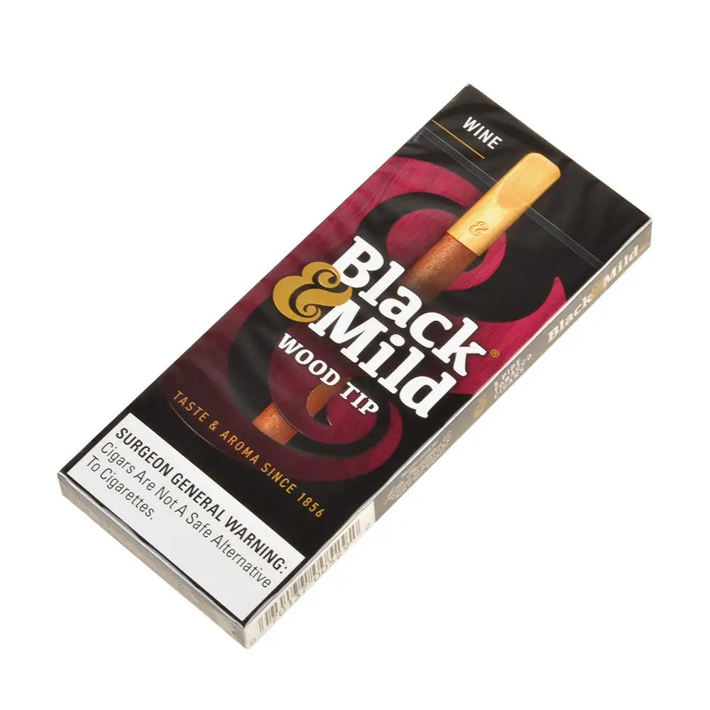 Middleton’s Black & Mild Wood Tip Wine Cigars 10 Packs of 5