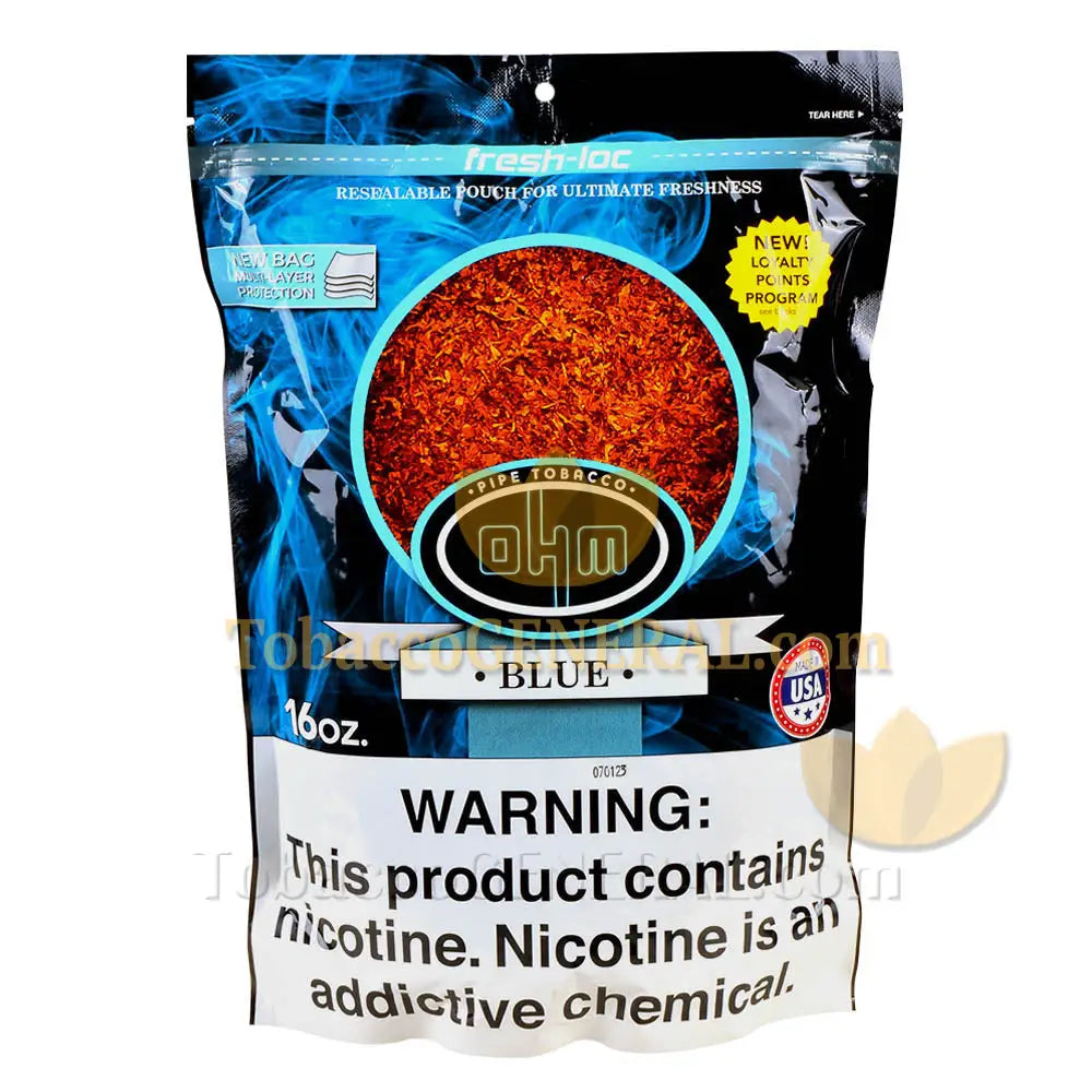 OHM Blue (Mild) Pipe Tobacco Pack 16 oz. Pack