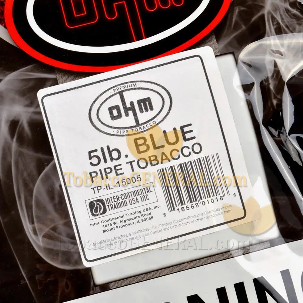 OHM Blue (Mild) Pipe Tobacco Pack 5 Lb. Pack