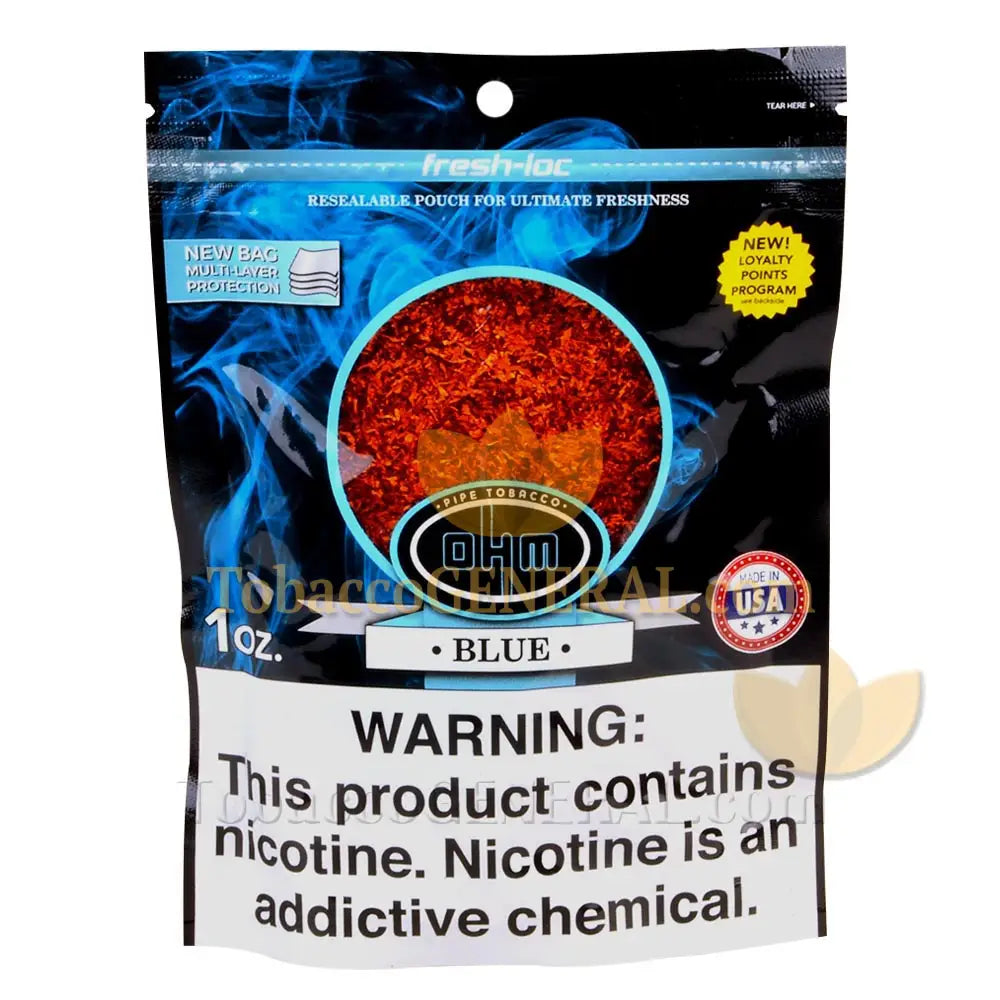 OHM Blue Pipe Tobacco Pack 1 oz. Pack