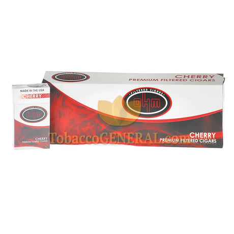 OHM Cherry Filtered Cigars 10 Packs of 20 1