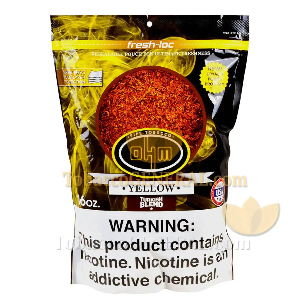 OHM Turkish Yellow Pipe Tobacco 16 oz. Pack
