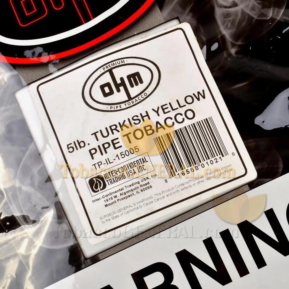 OHM Turkish Yellow Pipe Tobacco Pack 5 Lb. Pack