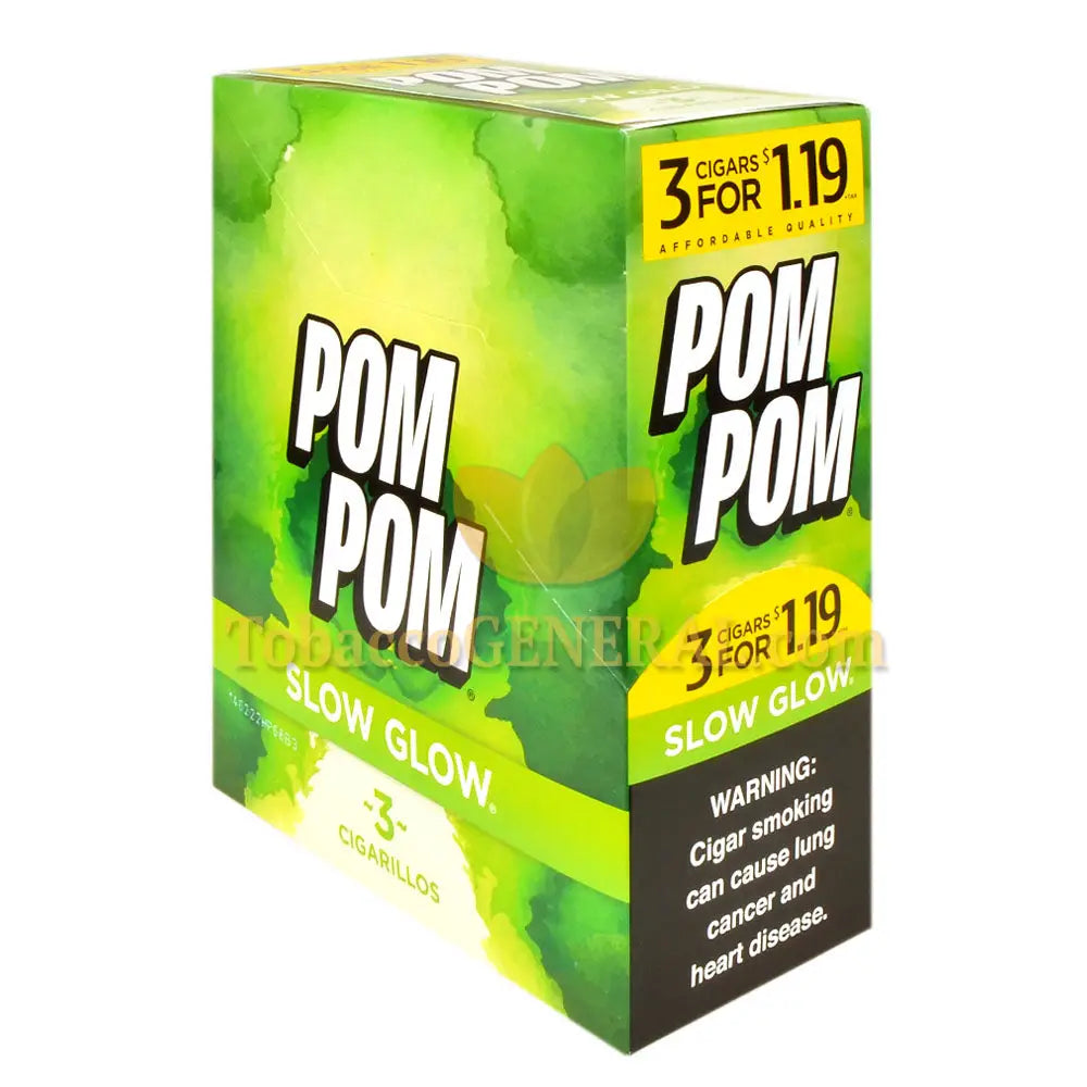 Pom Pom Cigarillos 1.19 Pre Priced 15 Packs of 3 Cigars Slow Glow