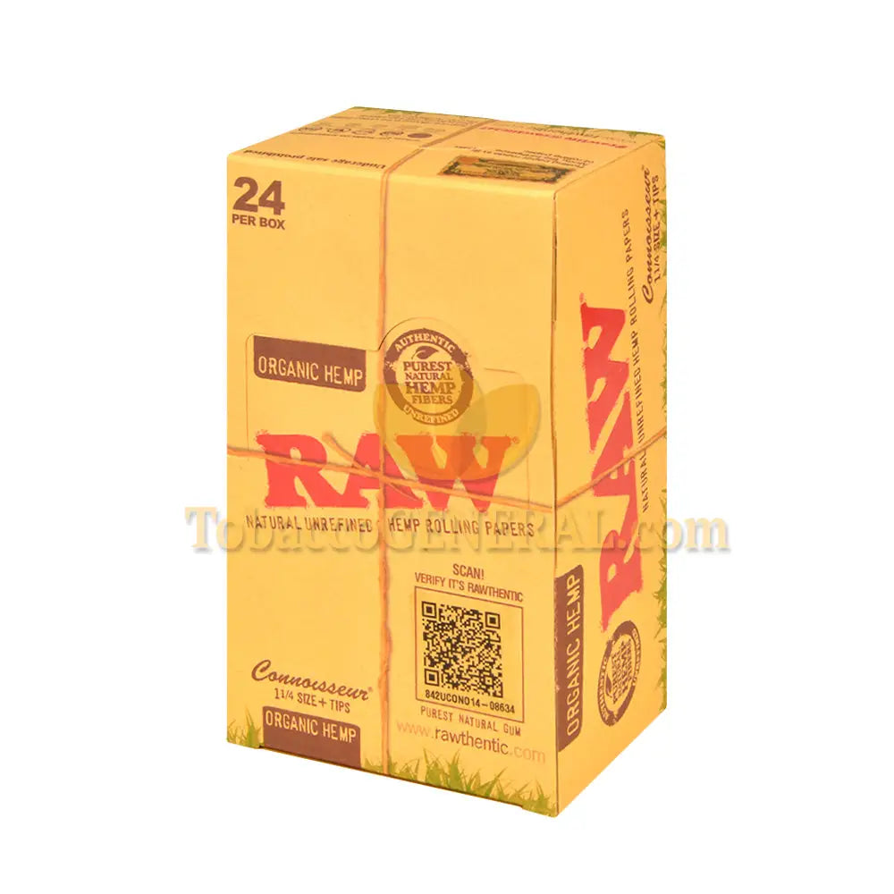 RAW Organic Connoisseur Papers With Tips 1 1/4 Pack of 24 1