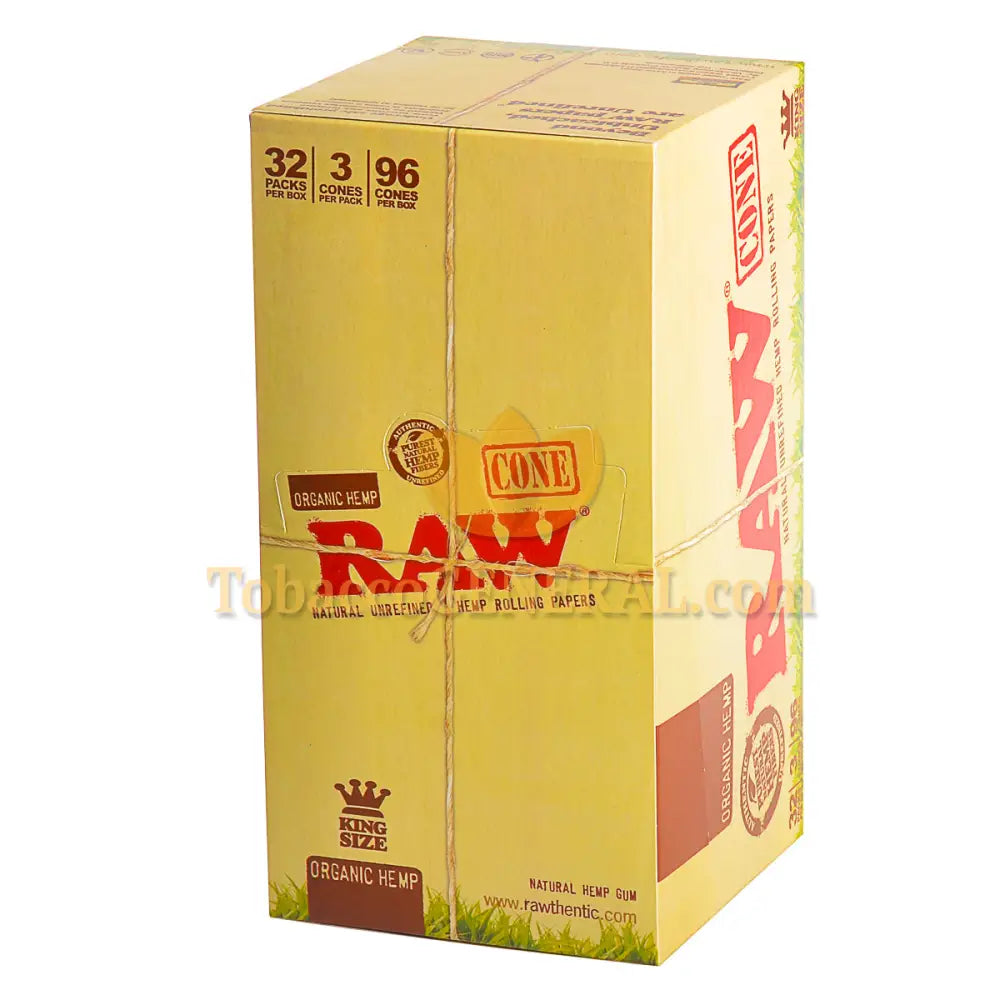 RAW Organic Pre Rolled King Size Cones 32 Packs of 3 1