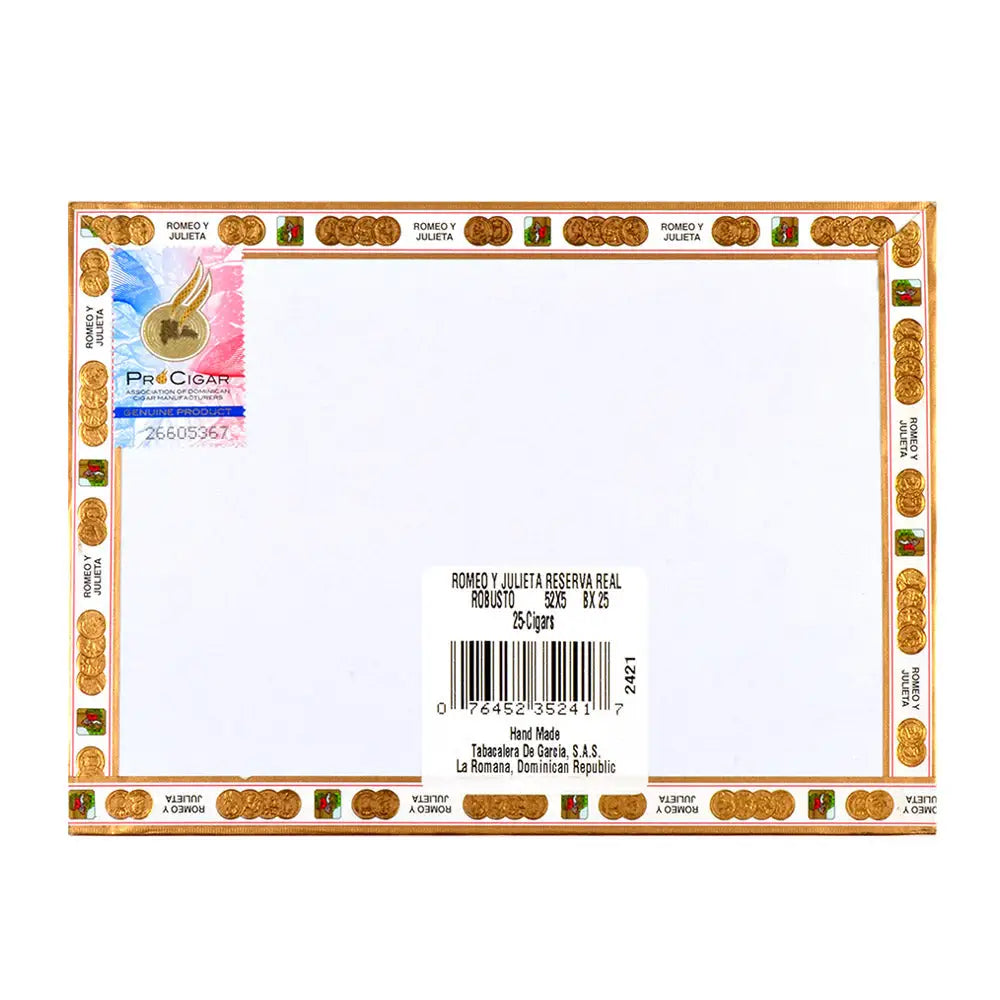 Romeo Y Julieta Reserva Real Robusto Cigars Box of 25 3