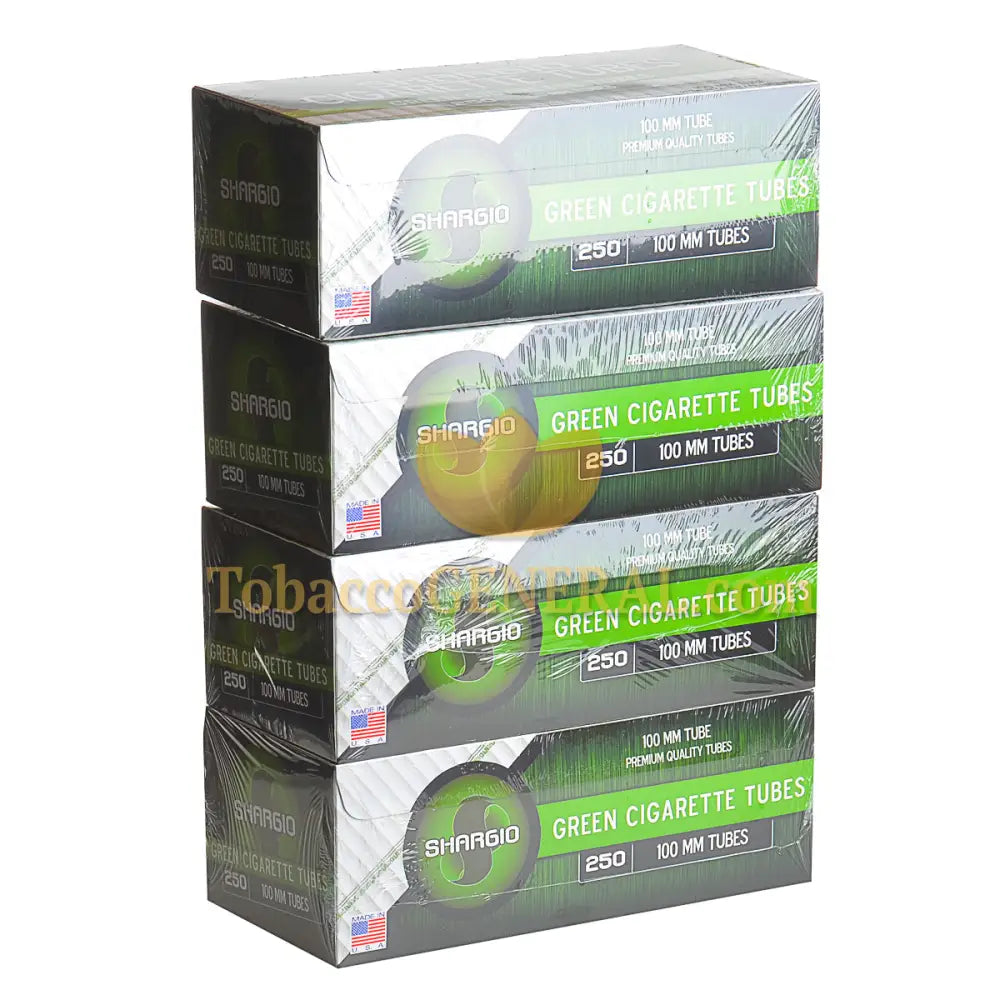 Shargio Filter Tubes 100 mm Size Green (Menthol) 4 Cartons of 250 1